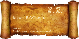 Mazur Róbert névjegykártya
